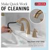 imageDelta Arvo Brushed Gold Bathroom Faucet with Sprayer 8 Inch 3 Hole Widespread Bathroom Sink Faucet with Pull Out Sprayer PushPop Drain Champagne Bronze 35840LFCZPD