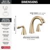 imageDelta Arvo Brushed Gold Bathroom Faucet with Sprayer 8 Inch 3 Hole Widespread Bathroom Sink Faucet with Pull Out Sprayer PushPop Drain Champagne Bronze 35840LFCZPD