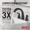 imageDelta Arvo Brushed Nickel Bathroom Faucet with Sprayer 8 Inch 3 Hole Widespread Bathroom Sink Faucet with Pull Out Sprayer PushPop Drain SpotShield Stainless 35840LFSPPDMatte Black