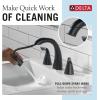 imageDelta Arvo Brushed Nickel Bathroom Faucet with Sprayer 8 Inch 3 Hole Widespread Bathroom Sink Faucet with Pull Out Sprayer PushPop Drain SpotShield Stainless 35840LFSPPDMatte Black