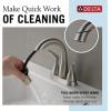 imageDelta Broadmoor Centerset Matte Black Bathroom Faucet with Sprayer 4 Inch 3 Hole Bathroom Sink Faucet with Pull Out Sprayer PushPop Drain Matte Black 25765LFBLPDSpotShield Stainless