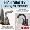 imageDelta Broadmoor Centerset Matte Black Bathroom Faucet with Sprayer 4 Inch 3 Hole Bathroom Sink Faucet with Pull Out Sprayer PushPop Drain Matte Black 25765LFBLPDMatte Black