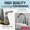 imageDelta Broadmoor Centerset Matte Black Bathroom Faucet with Sprayer 4 Inch 3 Hole Bathroom Sink Faucet with Pull Out Sprayer PushPop Drain Matte Black 25765LFBLPDChrome