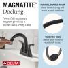 imageDelta Broadmoor Centerset Matte Black Bathroom Faucet with Sprayer 4 Inch 3 Hole Bathroom Sink Faucet with Pull Out Sprayer PushPop Drain Matte Black 25765LFBLPDMatte Black