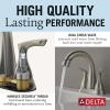 imageDelta Broadmoor Centerset Matte Black Bathroom Faucet with Sprayer 4 Inch 3 Hole Bathroom Sink Faucet with Pull Out Sprayer PushPop Drain Matte Black 25765LFBLPDSpotShield Stainless