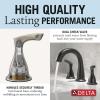 imageDelta Broadmoor Matte Black Bathroom Faucet with Sprayer 8 Inch 3 Hole Widespread Bathroom Sink Faucet with Pull Out Sprayer PushPop Drain Matte Black 35765LFBLPDMatte Black