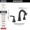 imageDelta Broadmoor Matte Black Bathroom Faucet with Sprayer 8 Inch 3 Hole Widespread Bathroom Sink Faucet with Pull Out Sprayer PushPop Drain Matte Black 35765LFBLPDMatte Black
