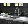 imageDelta Essa Brushed Nickel Bar Sink Faucet with Pull Down Sprayer Modern Single Hole Prep Sink Faucet Single Handle Arctic Stainless 9913ARDSTArctic Stainless