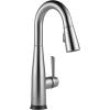 imageDelta Essa Brushed Nickel Bar Sink Faucet with Pull Down Sprayer Modern Single Hole Prep Sink Faucet Single Handle Arctic Stainless 9913ARDSTArctic Stainless