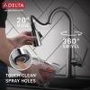 imageDelta Essa Brushed Nickel Bar Sink Faucet with Pull Down Sprayer Modern Single Hole Prep Sink Faucet Single Handle Arctic Stainless 9913ARDSTArctic Stainless