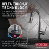 imageDelta Essa Brushed Nickel Bar Sink Faucet with Pull Down Sprayer Modern Single Hole Prep Sink Faucet Single Handle Arctic Stainless 9913ARDSTArctic Stainless