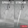 imageDelta Essa Brushed Nickel Bar Sink Faucet with Pull Down Sprayer Modern Single Hole Prep Sink Faucet Single Handle Arctic Stainless 9913ARDSTArctic Stainless