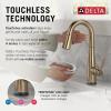 imageDelta Essa Brushed Nickel Bar Sink Faucet with Pull Down Sprayer Modern Single Hole Prep Sink Faucet Single Handle Arctic Stainless 9913ARDSTChampagne Bronze