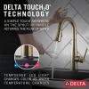 imageDelta Essa Brushed Nickel Bar Sink Faucet with Pull Down Sprayer Modern Single Hole Prep Sink Faucet Single Handle Arctic Stainless 9913ARDSTChampagne Bronze