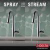 imageDelta Essa Brushed Nickel Bar Sink Faucet with Pull Down Sprayer Modern Single Hole Prep Sink Faucet Single Handle Arctic Stainless 9913ARDSTChrome