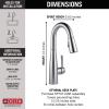 imageDelta Essa Brushed Nickel Bar Sink Faucet with Pull Down Sprayer Modern Single Hole Prep Sink Faucet Single Handle Arctic Stainless 9913ARDSTChrome