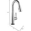 imageDelta Essa Brushed Nickel Bar Sink Faucet with Pull Down Sprayer Modern Single Hole Prep Sink Faucet Single Handle Arctic Stainless 9913ARDSTChrome