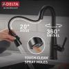 imageDelta Essa Brushed Nickel Bar Sink Faucet with Pull Down Sprayer Modern Single Hole Prep Sink Faucet Single Handle Arctic Stainless 9913ARDSTMatte Black