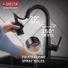 imageDelta Essa Brushed Nickel Bar Sink Faucet with Pull Down Sprayer Modern Single Hole Prep Sink Faucet Single Handle Arctic Stainless 9913ARDSTMatte Black