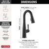 imageDelta Essa Brushed Nickel Bar Sink Faucet with Pull Down Sprayer Modern Single Hole Prep Sink Faucet Single Handle Arctic Stainless 9913ARDSTMatte Black