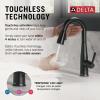 imageDelta Essa Brushed Nickel Bar Sink Faucet with Pull Down Sprayer Modern Single Hole Prep Sink Faucet Single Handle Arctic Stainless 9913ARDSTMatte Black