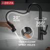 imageDelta Essa Brushed Nickel Bar Sink Faucet with Pull Down Sprayer Modern Single Hole Prep Sink Faucet Single Handle Arctic Stainless 9913ARDSTMatte Black