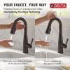 imageDelta Essa Brushed Nickel Bar Sink Faucet with Pull Down Sprayer Modern Single Hole Prep Sink Faucet Single Handle Arctic Stainless 9913ARDSTVenetian Bronze