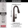 imageDelta Essa Brushed Nickel Bar Sink Faucet with Pull Down Sprayer Modern Single Hole Prep Sink Faucet Single Handle Arctic Stainless 9913ARDSTVenetian Bronze