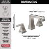 imageDelta Faucet Ashlyn Widespread Bathroom Faucet Matte Black Bathroom Sink Faucet 3 Hole Bathroom Faucet Diamnod Seal Valve Metal Drain Assembly Matte Black 3564BLMPUDSTStainless