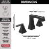 imageDelta Faucet Ashlyn Widespread Bathroom Faucet Matte Black Bathroom Sink Faucet 3 Hole Bathroom Faucet Diamnod Seal Valve Metal Drain Assembly Matte Black 3564BLMPUDSTMatte Black