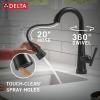 imageDelta Faucet Emmeline Bar Faucet Brushed Nickel Bar Sink Faucet Single Hole Wet Bar Faucets with Pull Down Sprayer Prep Sink Faucet Faucet for Bar Sink Lumicoat Arctic Stainless 9982ARPRDSTMatte Black