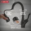 imageDelta Faucet Leland VoiceIQ Touchless Kitchen Faucet with Pull Down Sprayer Smart Faucet Alexa and Google Assistant Voice Activated Kitchen Sink Faucet Venetian Bronze 9178TVRBDSTMatte Black 9178TLBLDST