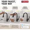 imageDelta Faucet Leland VoiceIQ Touchless Kitchen Faucet with Pull Down Sprayer Smart Faucet Alexa and Google Assistant Voice Activated Kitchen Sink Faucet Venetian Bronze 9178TVRBDSTMatte Black