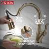 imageDelta Faucet Leland VoiceIQ Touchless Kitchen Faucet with Pull Down Sprayer Smart Faucet Alexa and Google Assistant Voice Activated Kitchen Sink Faucet Venetian Bronze 9178TVRBDSTChampagne Bronze