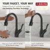imageDelta Faucet Leland VoiceIQ Touchless Kitchen Faucet with Pull Down Sprayer Smart Faucet Alexa and Google Assistant Voice Activated Kitchen Sink Faucet Venetian Bronze 9178TVRBDSTMatte Black 9178TLBLDST