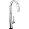 imageDelta Faucet Monrovia Matte Black Bar Faucet with Pull Down Sprayer Black Bar Sink Faucet Single Hole Wet Bar Faucets Single Hole Prep Sink Faucet Black Kitchen Faucet Matte Black 9991BLDSTMatte Black