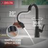 imageDelta Faucet Monrovia Matte Black Bar Faucet with Pull Down Sprayer Black Bar Sink Faucet Single Hole Wet Bar Faucets Single Hole Prep Sink Faucet Black Kitchen Faucet Matte Black 9991BLDSTMatte Black
