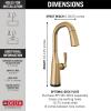 imageDelta Faucet Stryke Gold Bar Faucet with Pull Down Sprayer Bar Sink Faucet Single Hole Wet Bar Faucets with Pull Down Sprayer Prep Sink Faucet Lumicoat Champagne Bronze 9976CZPRDSTLumicoat Champagne Bronze