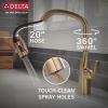 imageDelta Faucet Stryke VoiceIQ Touchless Kitchen Faucet with Pull Down Sprayer Smart Faucet Alexa and Google Assistant Voice Activated Gold Kitchen Faucet Lumicoat Champagne Bronze 9176TVCZPRDSTLumicoat Champagne Bronze