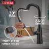 imageDelta Faucet Stryke VoiceIQ Touchless Kitchen Faucet with Pull Down Sprayer Smart Faucet Alexa and Google Assistant Voice Activated Gold Kitchen Faucet Lumicoat Champagne Bronze 9176TVCZPRDSTMatte Black