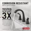 imageDelta Geist Matte Black Bathroom Faucet 3 Hole 8 Inch Widespread Bathroom Sink Faucet for Vanity PushPop Drain Assembly Matte Black 35864LFBLMatte Black