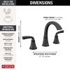 imageDelta Geist Matte Black Bathroom Faucet 3 Hole 8 Inch Widespread Bathroom Sink Faucet for Vanity PushPop Drain Assembly Matte Black 35864LFBLMatte Black
