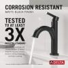 imageDelta Nicoli 1 Hole Pull Down Bathroom Faucet with Sprayer Brushed Nickel Single Hole Bathroom Sink Faucet with Pull Out Sprayer for Vanity PushPop Drain Stainless 15749LFSSPDMatte Black
