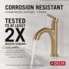 imageDelta Nicoli 1 Hole Pull Down Bathroom Faucet with Sprayer Brushed Nickel Single Hole Bathroom Sink Faucet with Pull Out Sprayer for Vanity PushPop Drain Stainless 15749LFSSPDChampagne Bronze