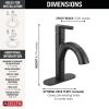 imageDelta Nicoli 1 Hole Pull Down Bathroom Faucet with Sprayer Brushed Nickel Single Hole Bathroom Sink Faucet with Pull Out Sprayer for Vanity PushPop Drain Stainless 15749LFSSPDMatte Black