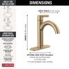 imageDelta Nicoli 1 Hole Pull Down Bathroom Faucet with Sprayer Brushed Nickel Single Hole Bathroom Sink Faucet with Pull Out Sprayer for Vanity PushPop Drain Stainless 15749LFSSPDChampagne Bronze