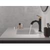 imageDelta Nicoli 1 Hole Pull Down Bathroom Faucet with Sprayer Brushed Nickel Single Hole Bathroom Sink Faucet with Pull Out Sprayer for Vanity PushPop Drain Stainless 15749LFSSPDMatte Black  Champagne Bronze