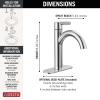 imageDelta Nicoli 1 Hole Pull Down Bathroom Faucet with Sprayer Brushed Nickel Single Hole Bathroom Sink Faucet with Pull Out Sprayer for Vanity PushPop Drain Stainless 15749LFSSPDChrome
