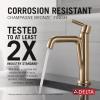 imageDelta Nicoli Brushed Gold Bathroom Faucet 1 Hole Single Hole Bathroom Sink Faucet for Vanity PushPop Drain Assembly Champagne Bronze 15849LFCZChampagne Bronze
