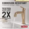 imageDelta Nicoli Brushed Gold Bathroom Faucet 1 Hole Single Hole Bathroom Sink Faucet for Vanity PushPop Drain Assembly Champagne Bronze 15849LFCZChampagne Bronze